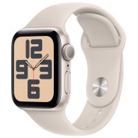 Apple Watch SE 2, 40 мм, корпус из алюминия цвета «сияющая звезда», спортивный ремешок цвета «сияющая звезда», GPS + Cellular, S/M