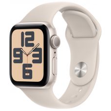 Apple Watch SE 2, 40 мм, корпус из алюминия цвета «сияющая звезда», спортивный ремешок цвета «сияющая звезда», GPS + Cellular, M/L