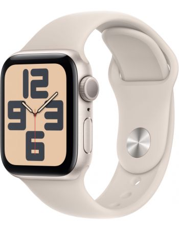 Apple Watch SE 2, 44 мм, корпус из алюминия цвета «сияющая звезда», спортивный ремешок цвета «сияющая звезда», GPS + Cellular, M/L