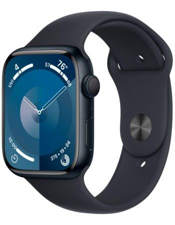Apple Watch Series 9, 41 мм, корпус из алюминия цвета «тёмная ночь», спортивный ремешок цвета «тёмная ночь», размер M/L