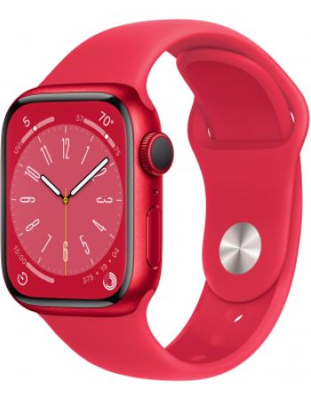 Apple Watch Series 8, 41 мм, корпус из алюминия цвета (PRODUCT)RED, спортивный ремешок цвета (PRODUCT)RED