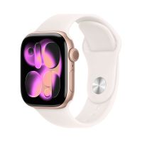Apple Watch Series 11, 46 mm, Rose Gold Aluminum Light Blush Sport Band M/L