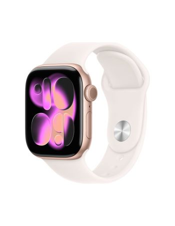 Apple Watch Series 11, 46 mm, Rose Gold Aluminum Light Blush Sport Band S/M