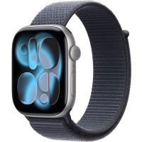 Apple Watch Series 11 46 mm, Space Gray Aluminum Case with Sport Loop Anchor Blue