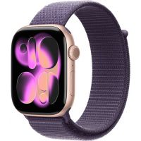 Apple Watch Series 11 42 mm, Rose Gold Aluminum Case with Sport Loop Purple Fog