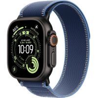 Apple Watch Ultra 3, Black Titanium Case with Blue/Bright Blue Trail Loop (S/M)