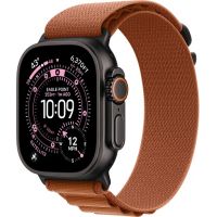 Apple Watch Ultra 3, Black Titanium Case with Terra Cotta Alpine Loop (S)