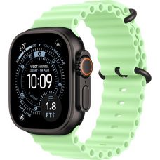 Apple Watch Ultra 3, Black Titanium Case with Neon Green Ocean Band