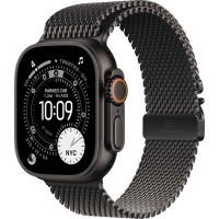 Apple Watch Ultra 3, Black Titanium Case with Black Titanium Milanese Loop (L)