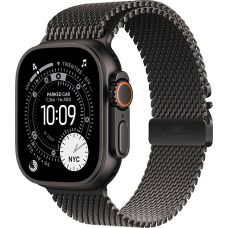 Apple Watch Ultra 3, Black Titanium Case with Black Titanium Milanese Loop (L)