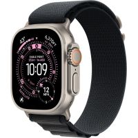 Apple Watch Ultra 3, Natural Titanium Case with Black Alpine Loop (S)