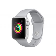 Apple Watch Series 3, 38 мм, корпус из серебристого алюминия, спортивный ремешок дымчатого цвета