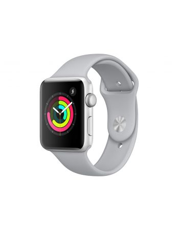 Apple Watch Series 3, 42 мм, корпус из серебристого алюминия, спортивный ремешок дымчатого цвета